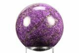 Polished Purple Chromium-Bearing Iowaite w/ Serpentine Sphere #356561-1